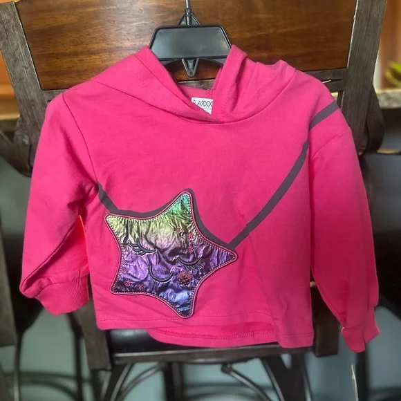 🆕 Flapadoodle hoodie with Iridescent Star Pocket Purse. Sizes 2. Adorable. 💝 - Picture 7 of 12